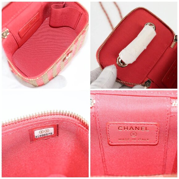 CHANEL Chain Shoulder Bag Straw Beige Gold CC Auth 120168AM - Picture 15 of 16